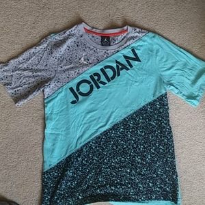 Jordan teal and grey speckled tee